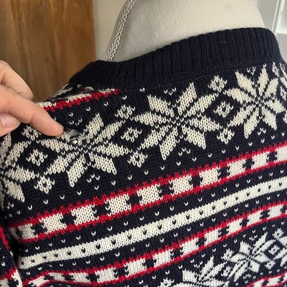 Vintage Pendleton Fair Isle Wool Cardigan Sweater XL Made USA Nordic Snowflake - Picture 8 of 10